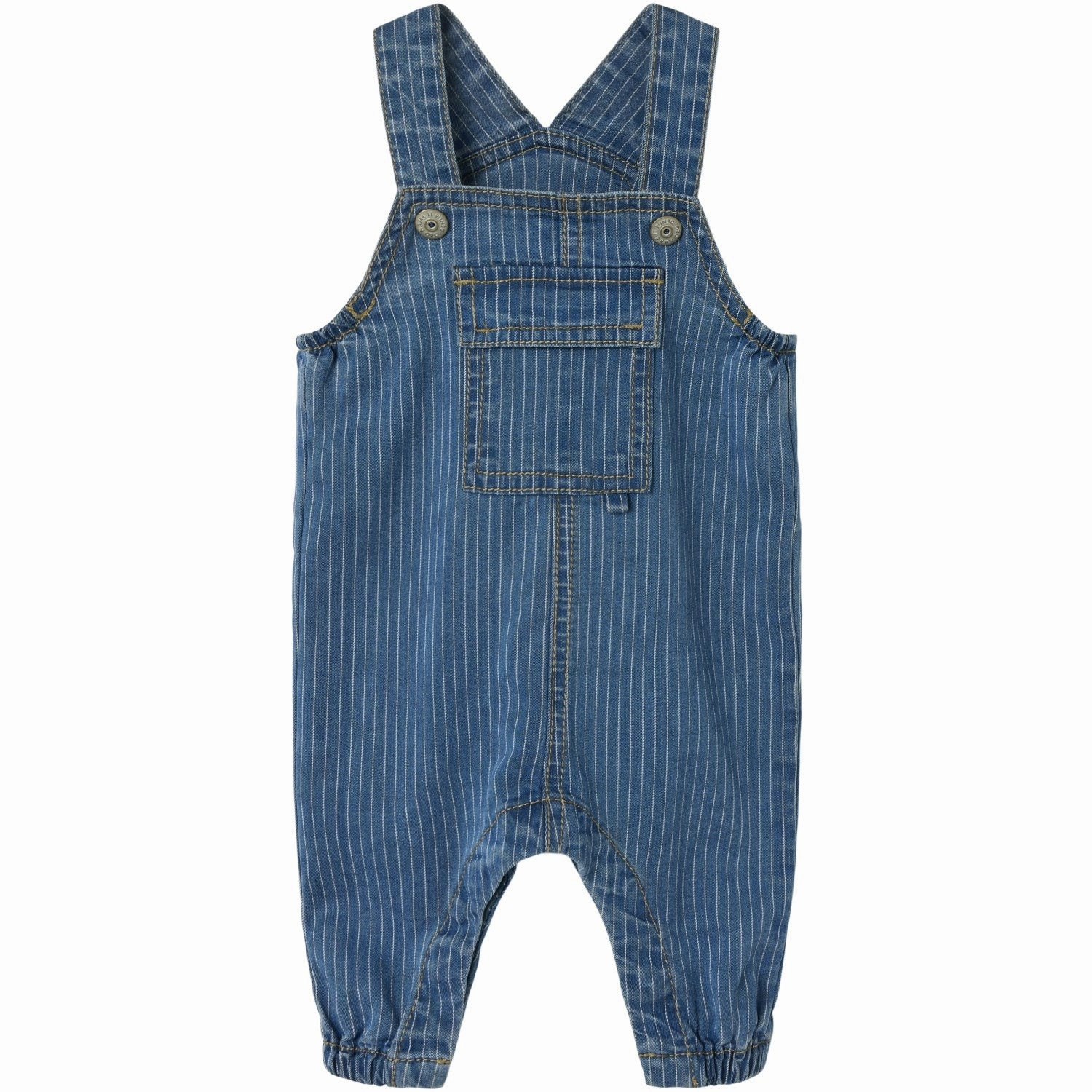 Name It Medium Blue Denim Devin Stripe Denim Overall Soft Stretch
