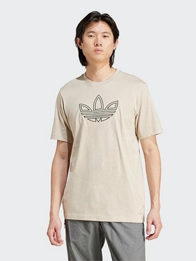 Minimalist Wear Soft Touch Texture Outlined Trefoil T-Shirt