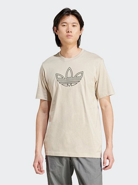 Minimalist Wear Soft Touch Texture Outlined Trefoil T-Shirt