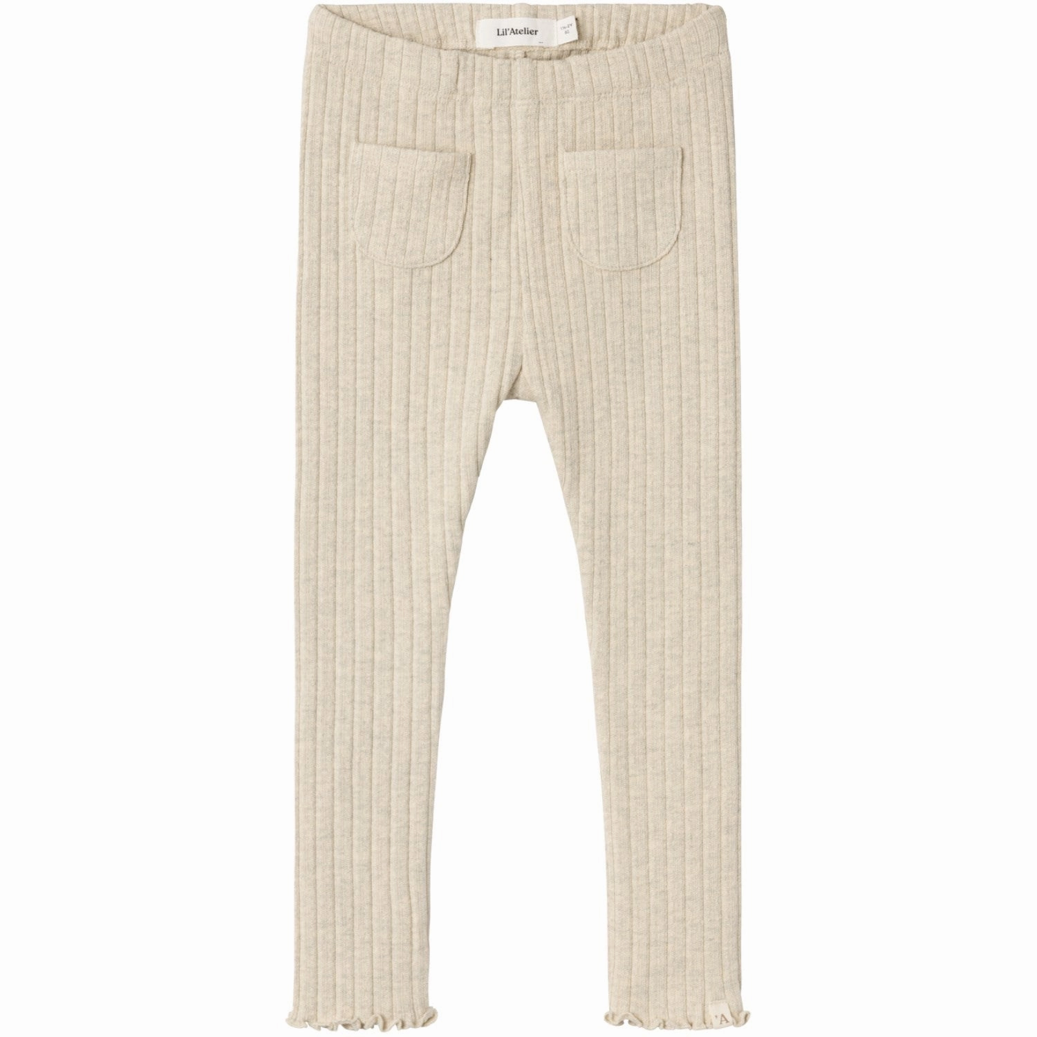 Lil'Atelier Bleached Sand Niva Slim Legging Lightweight Material Pilates Session Rib Knit Postpartum Fit