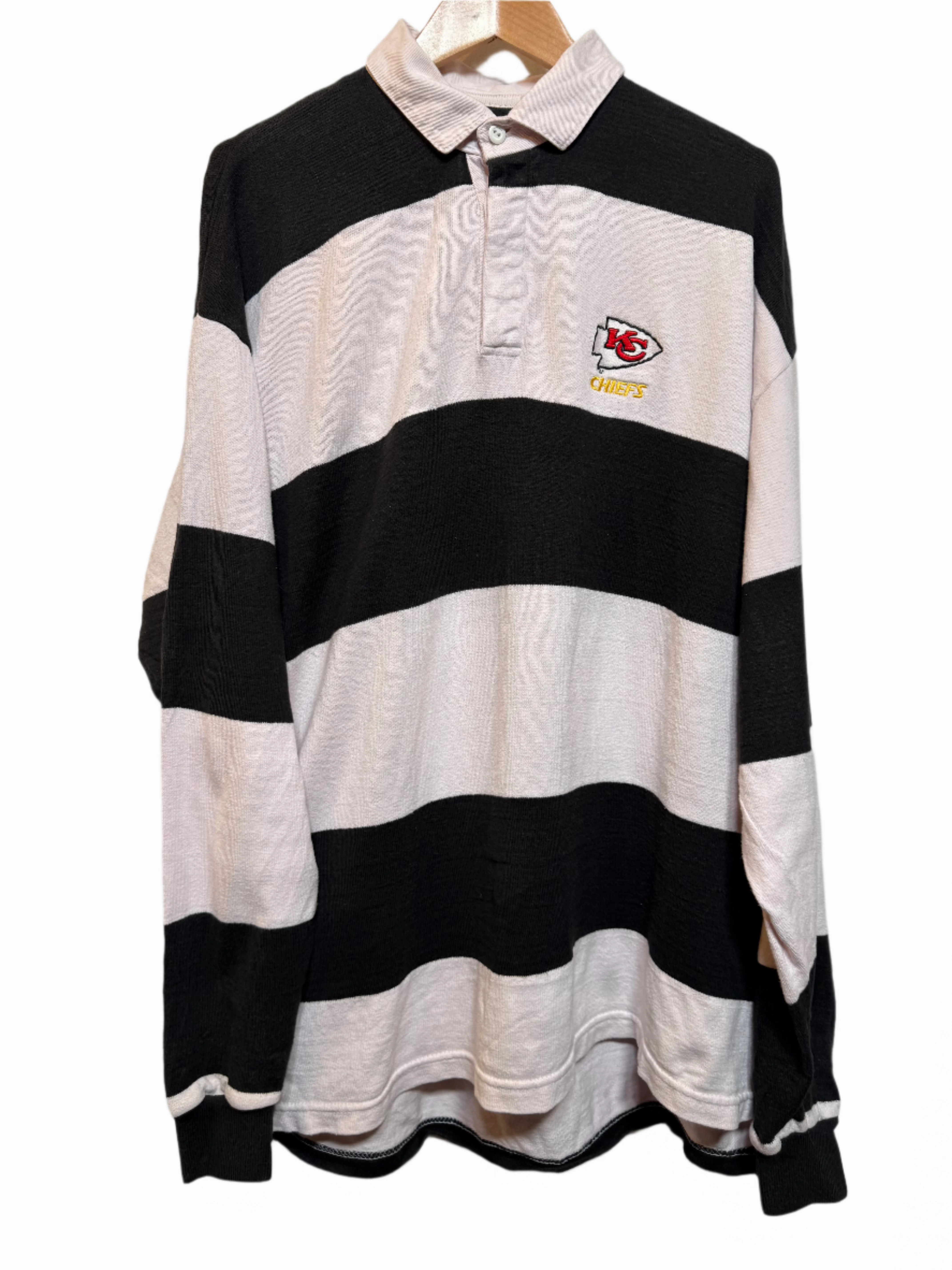 Dehen Mens Stripes Rugby Polo (Size XL) Easy Layer