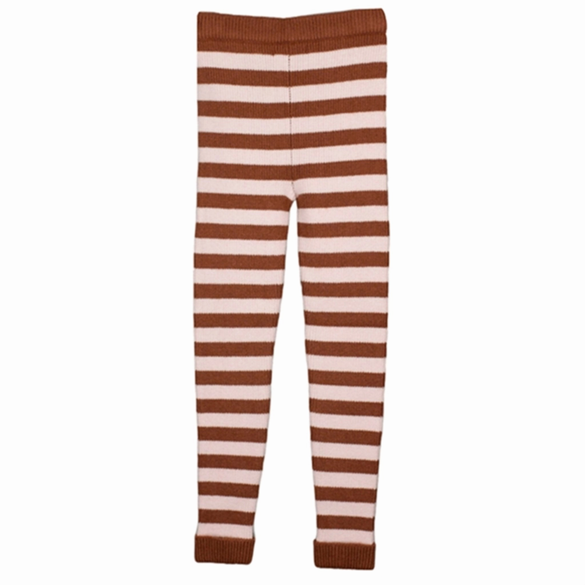 Fliink Carob Brown Striped Benna Rib Leggings Airport Travel For Men Double Layer Outdoor Running