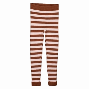 Fliink Carob Brown Striped Benna Rib Leggings Butt Lifting Design