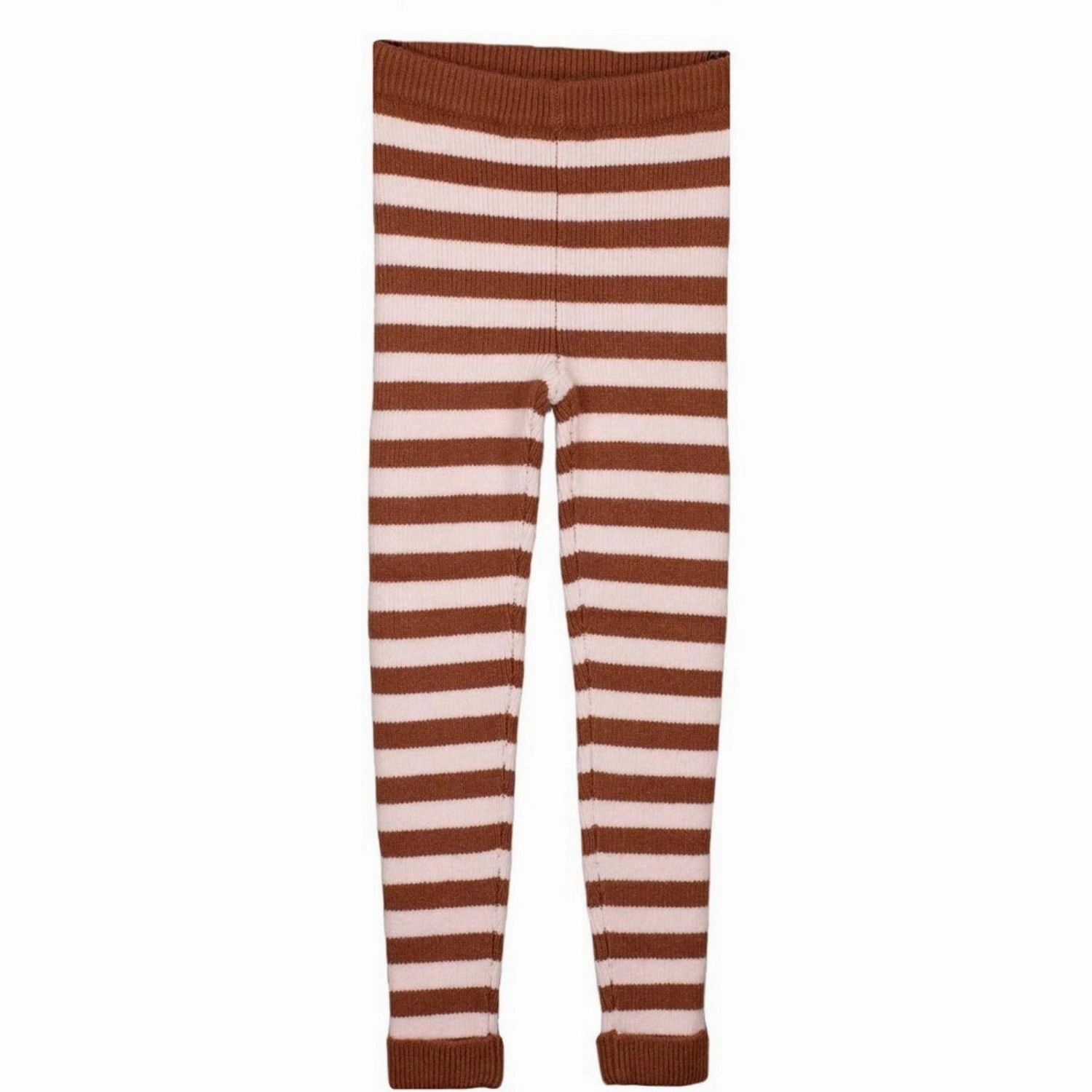 Eco Friendly Fabric Fliink Carob Brown Striped Benna Rib Leggings