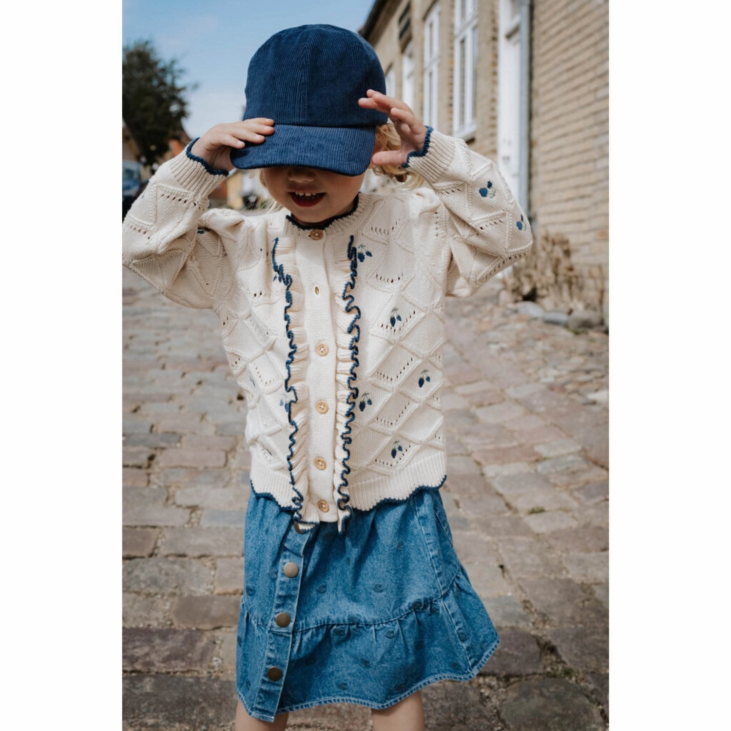 Fliink Light Denim Blue Donna Denim Skirt ruffle trim