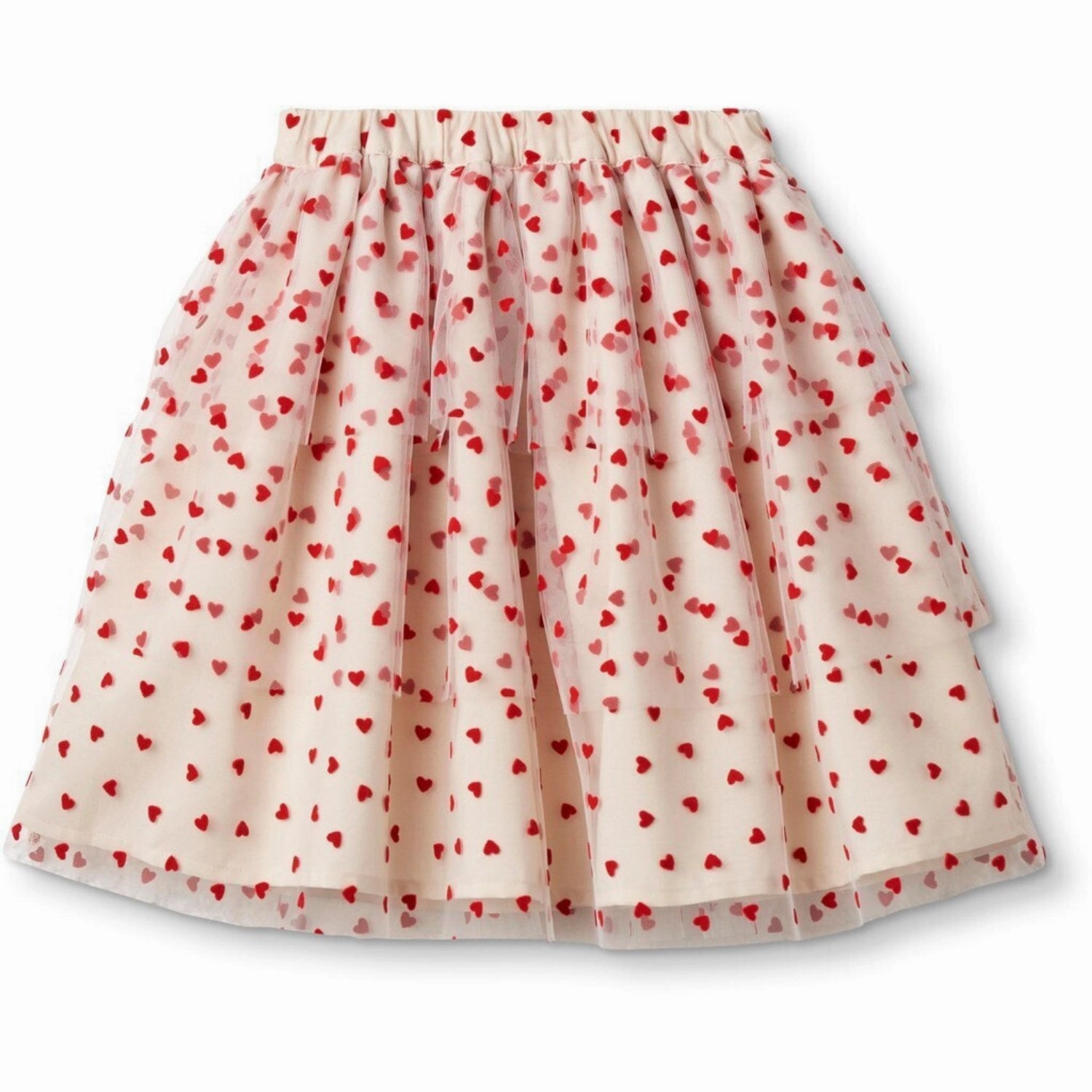 Fliink Sandshell/ Pompeian Red Tulle Heart Skirt Pastel Colors