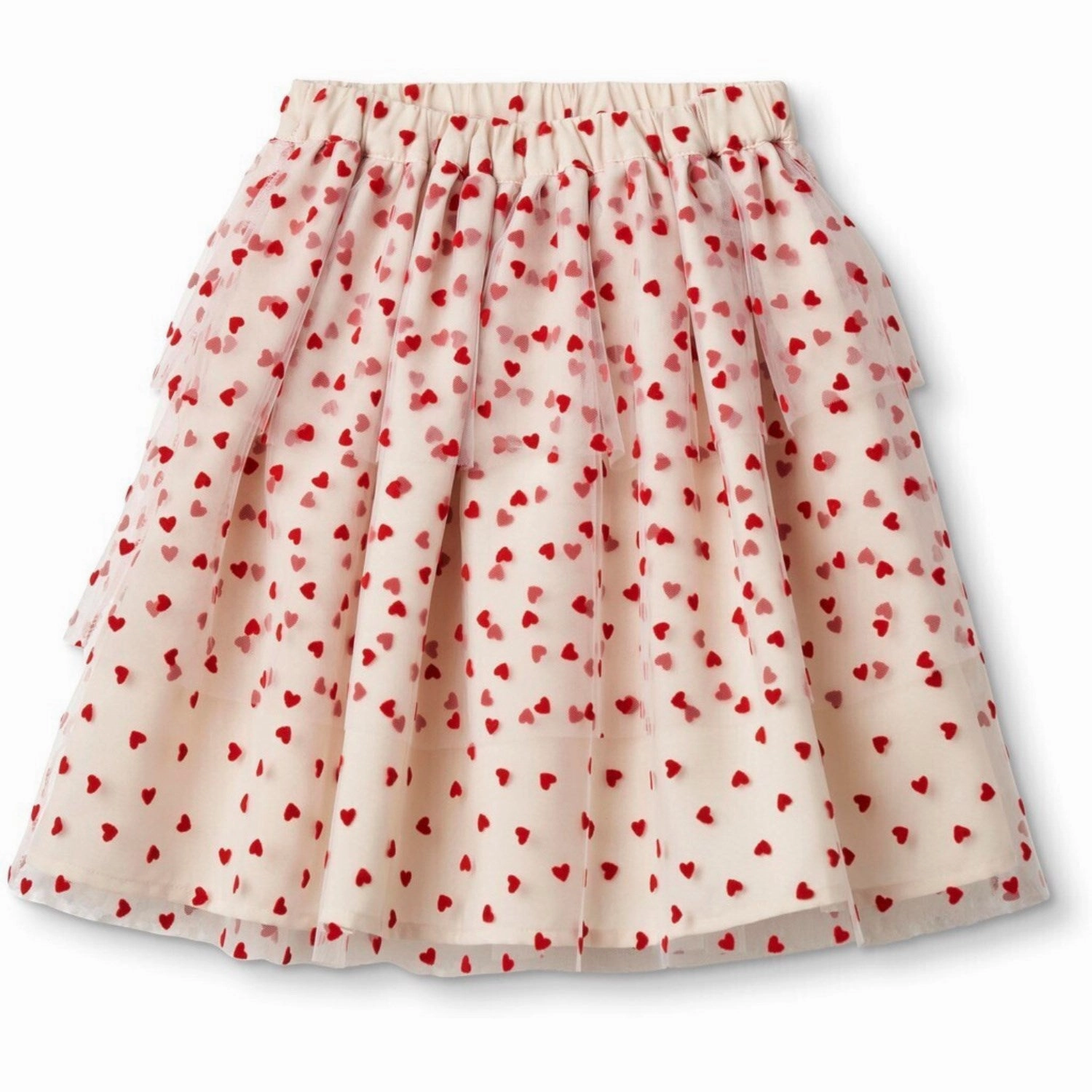 Fliink Sandshell/ Pompeian Red Tulle Heart Skirt Fashion Energy Simple looks