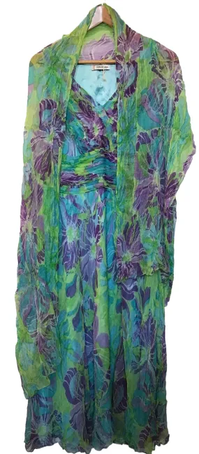 Grace Color Floral maxi dress with matching wrap from Kaleidoscope (UK size 12)