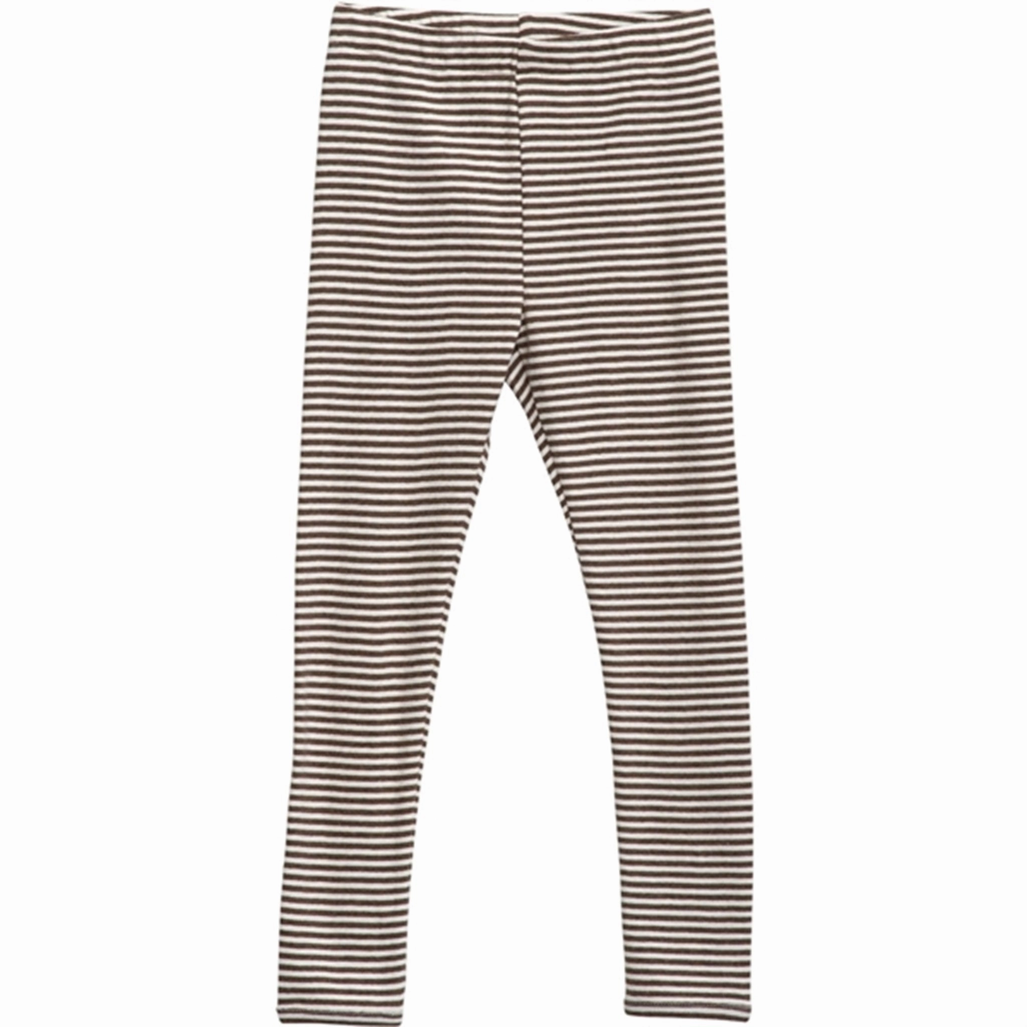 Double Layer Budget Friendly Serendipity Chestnut/Offwhite Stripe Leggings