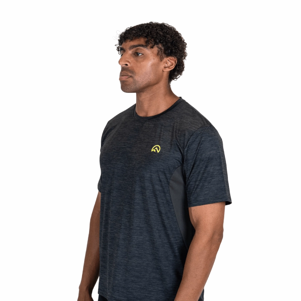 Flux Marl Panel T-Shirt Men NeutralTonesCollection ReinforcedShoulderPanels