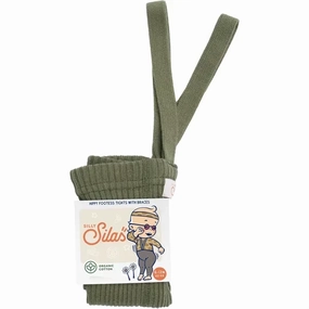 Silly Silas Hippy Footless Tights Olive Slim Look