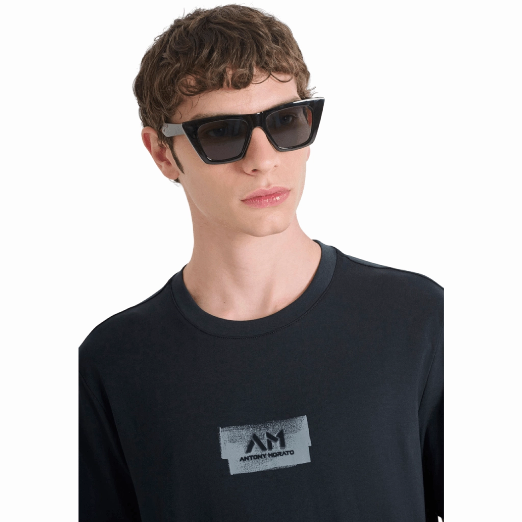 Cozy Layering Street Comfort Style Antony Morato Small Chest Logo T-Shirt Men