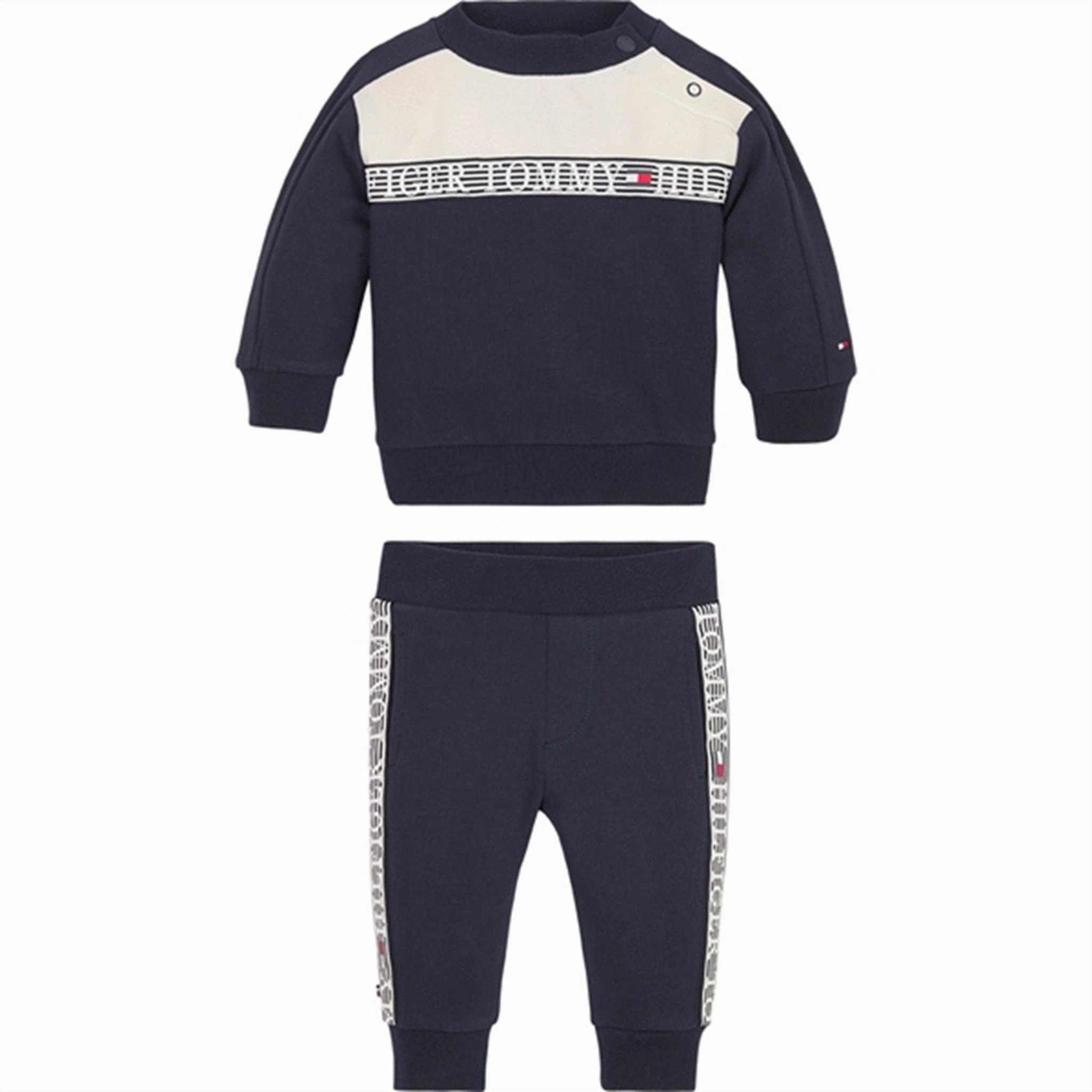 TearResistant Fabric Tommy Hilfiger Baby Tape Crewneck Set Desert Sky