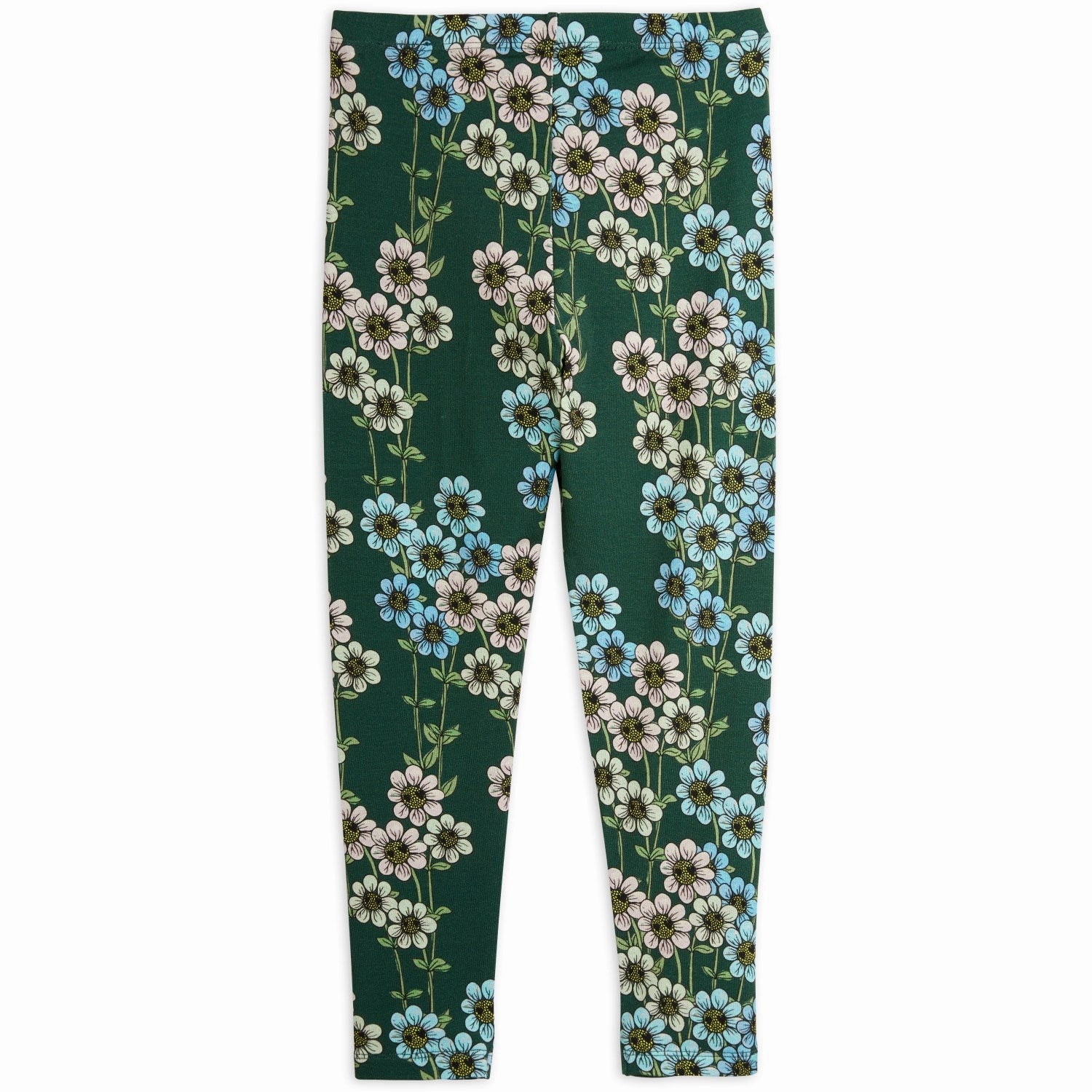 Mini Rodini Green Daisys Aop Leggings Form Fitting