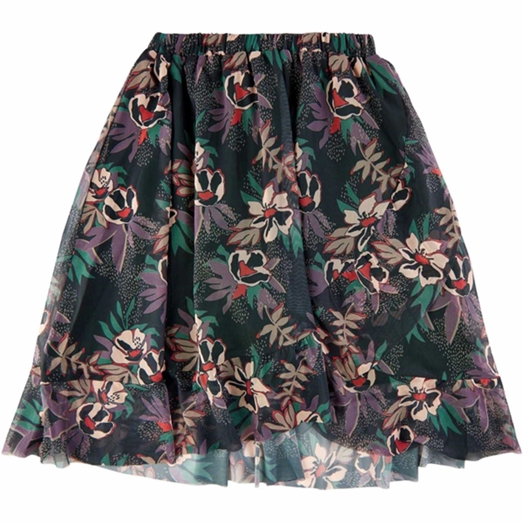 Pull On Style Double Layered Design The New Aop Floral Enna Skirt