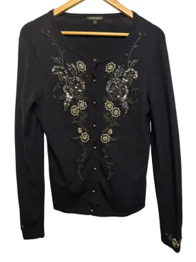 High-End Finish Summer Vibes Anne Klein Women's Embellished Black Blouse (Size S)