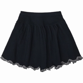 FUB Dark Navy Skirt All Day Comfort Glossy Texture