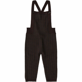FUB Mocca/Dark Navy Baby Checked Overalls Denim finish