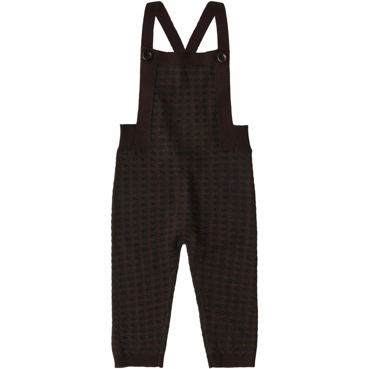 FUB Mocca/Dark Navy Baby Checked Overalls Denim finish