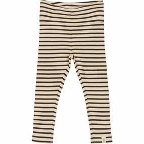 Fashion Wear Petit Piao Coffee Bean/off White Legging Modal Striped