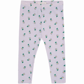 Bobo Choses Lavender Pansy Flower All Over Legging Breathable Comfort Mesh Panel Gym Workout