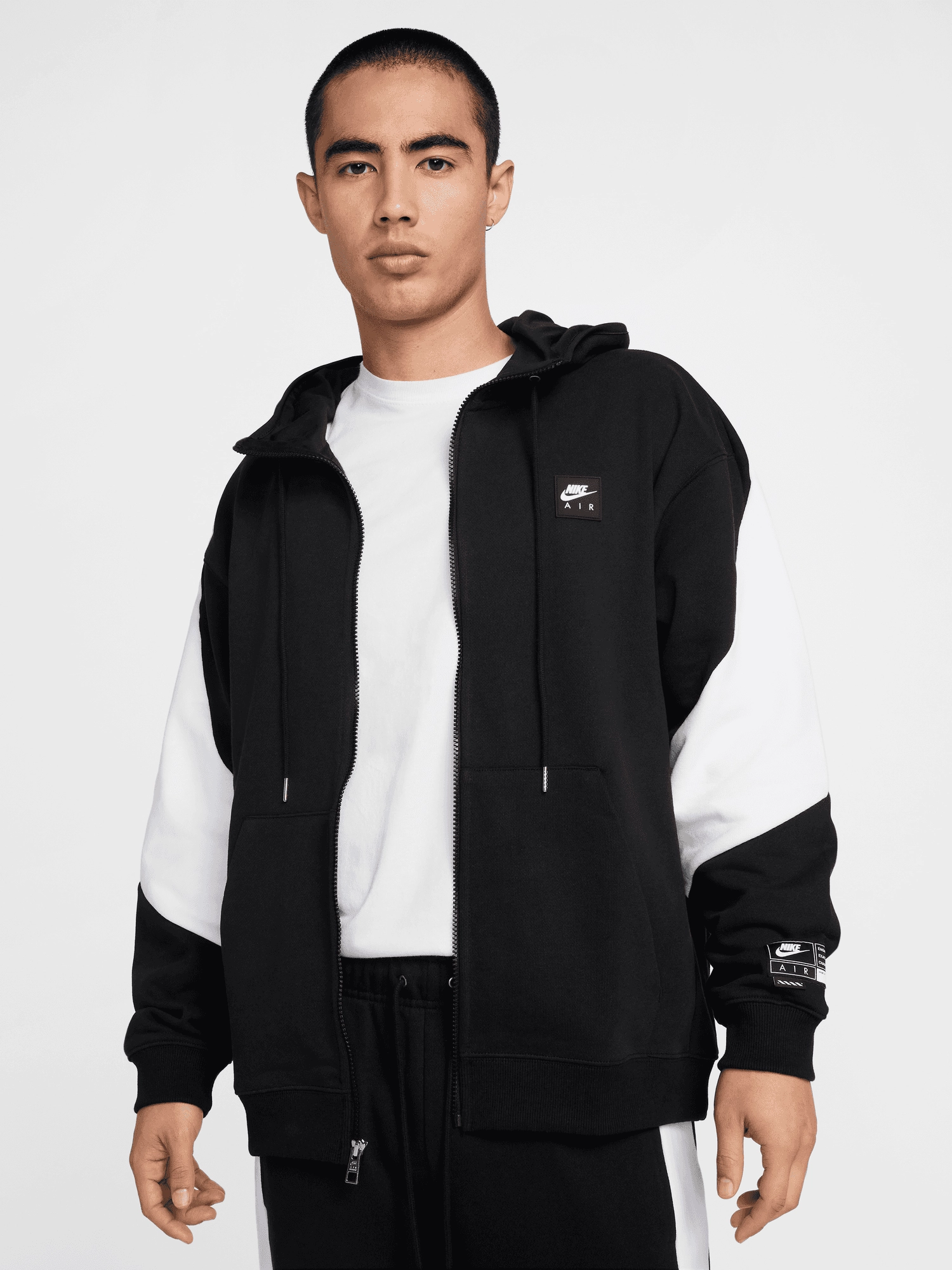 Full-Zip Fleece Hoodie Sporty Shield