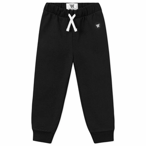 Breathable mesh WaterResistantCoating Wood Wood Ran Kids Sweatpants Black