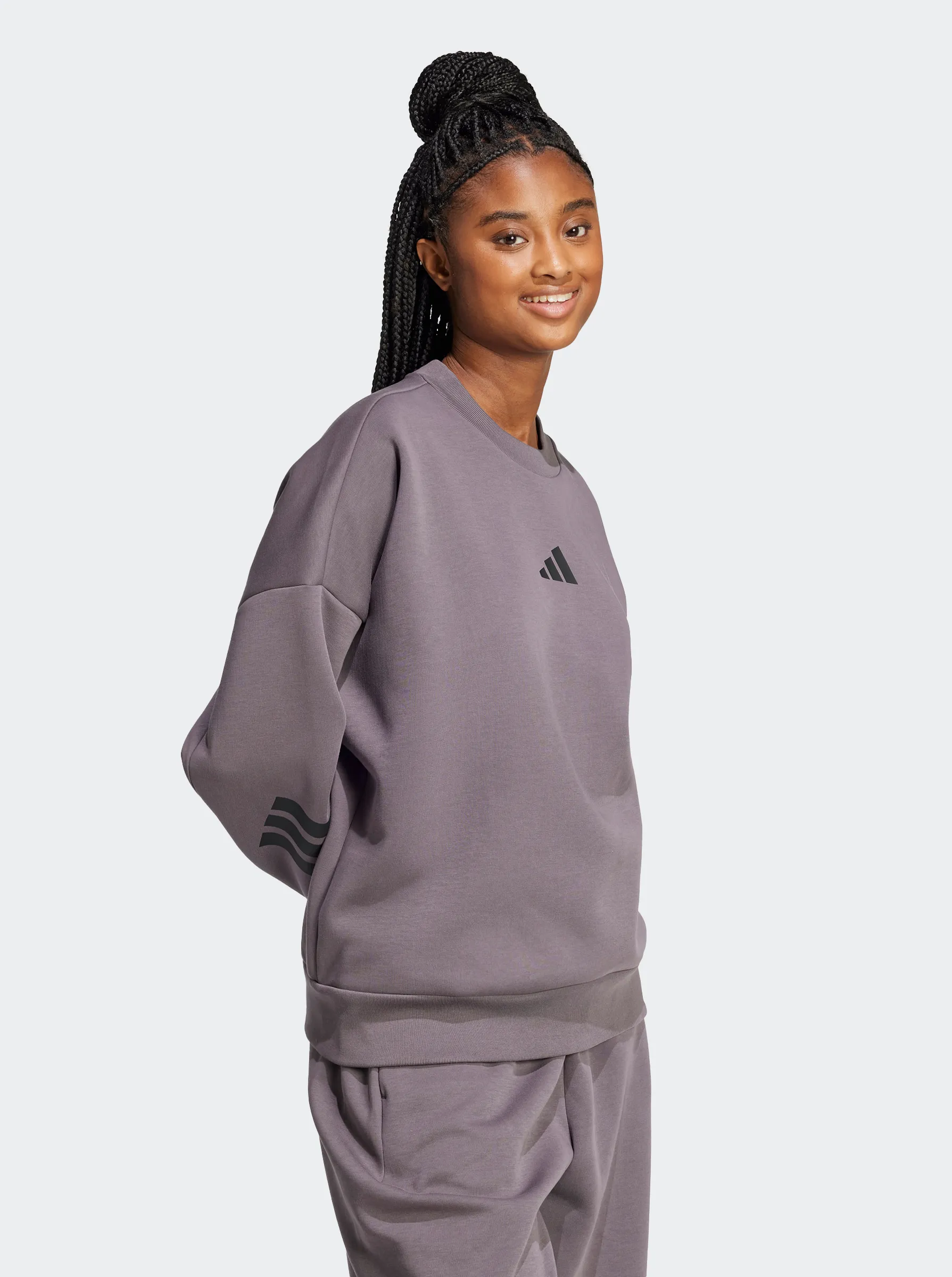 Satin Lining Casual Street Future Icons 3-Stripes Sweatshirt