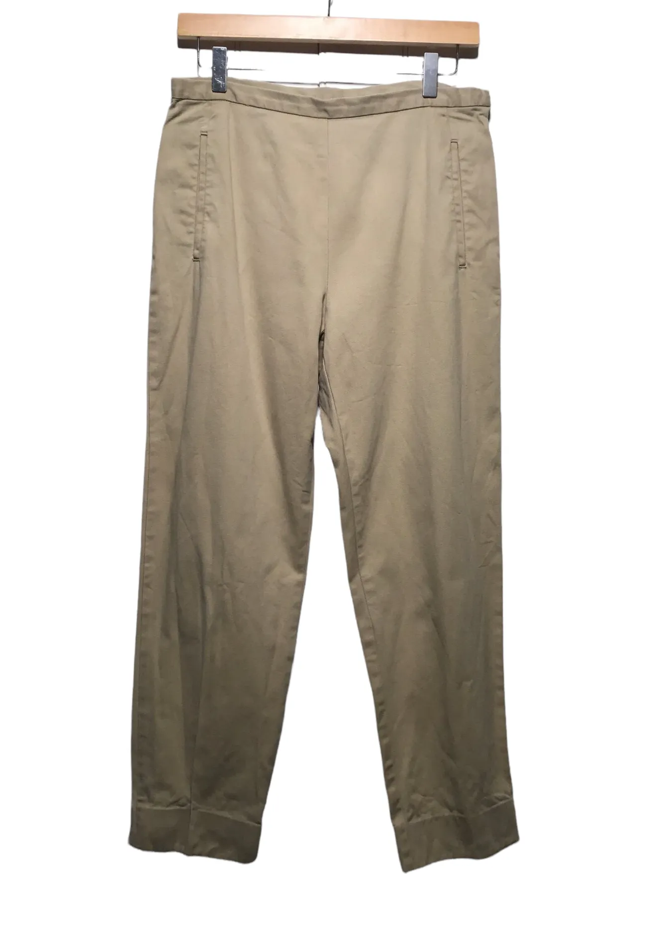 Barrel Waist Gap Slim Cotton Trousers (Size M)