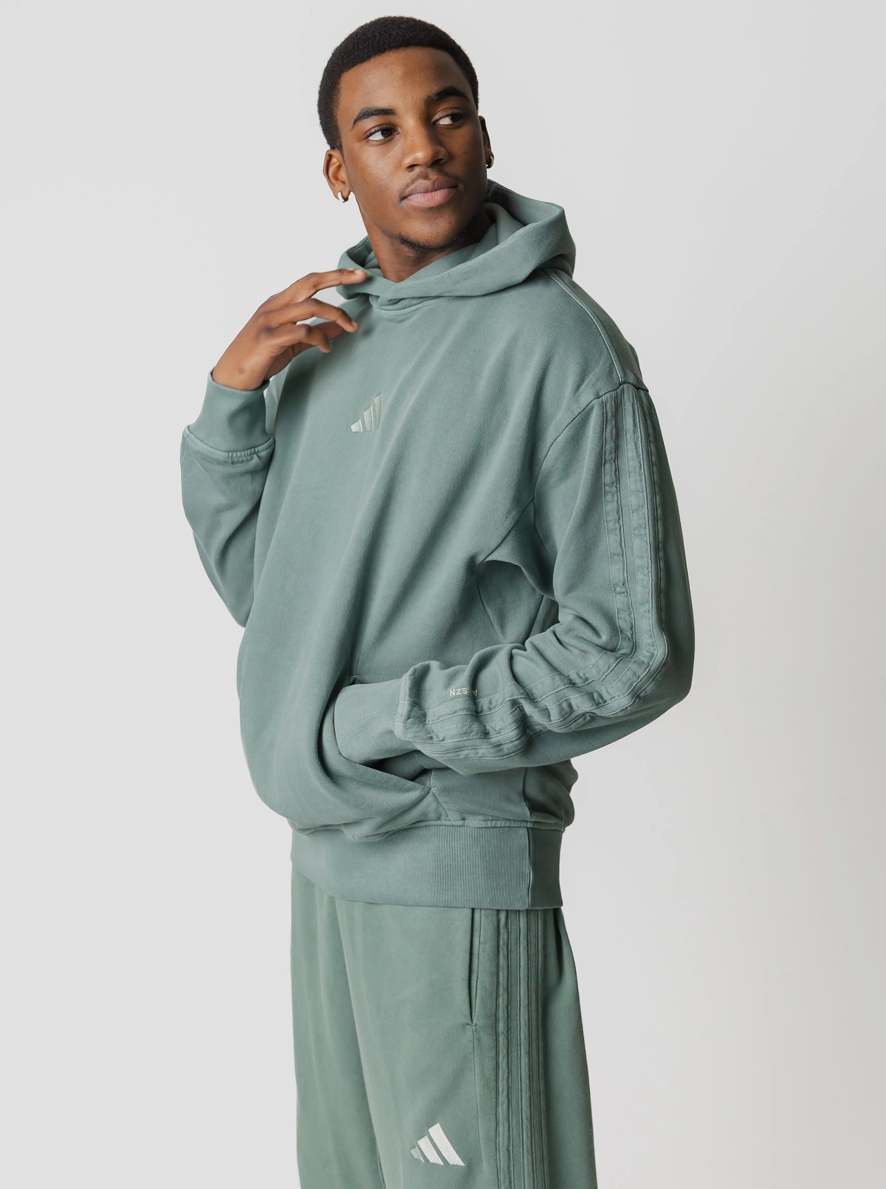 ALL SZN French Terry Washed Hoodie Taped Shoulder Seams Street Smart