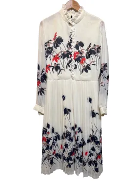 Geraldine White Floral Dress size S/M Festival Mood Wrap Charm