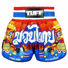 TUFF Muay Thai Shorts The Siam in Motion Red RMS126 DoubleStitchedSeams Compression Fit