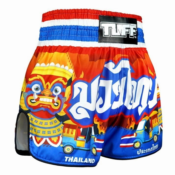 Breathable mesh lining Water Repellent Coating TUFF Muay Thai Shorts The Siam in Motion Red RMS126
