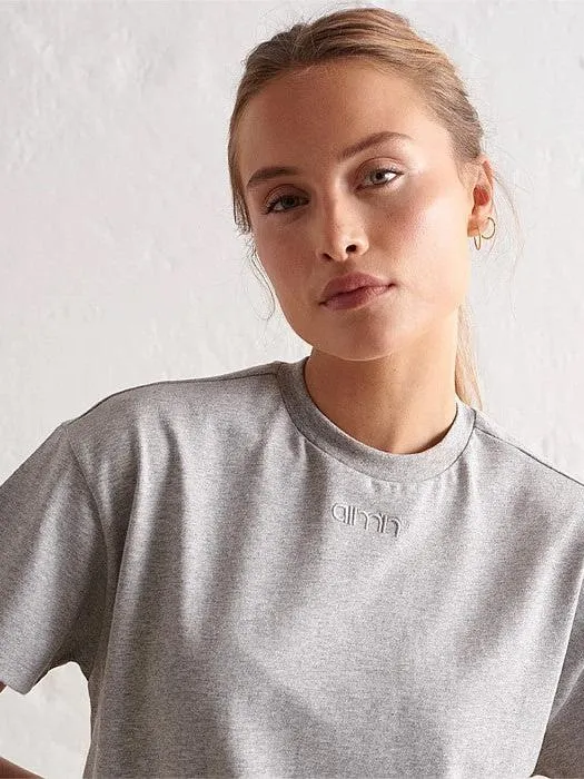 Lint Resistant Surface Comfy and Soft Grey Melange Boyfriend T-Shirt