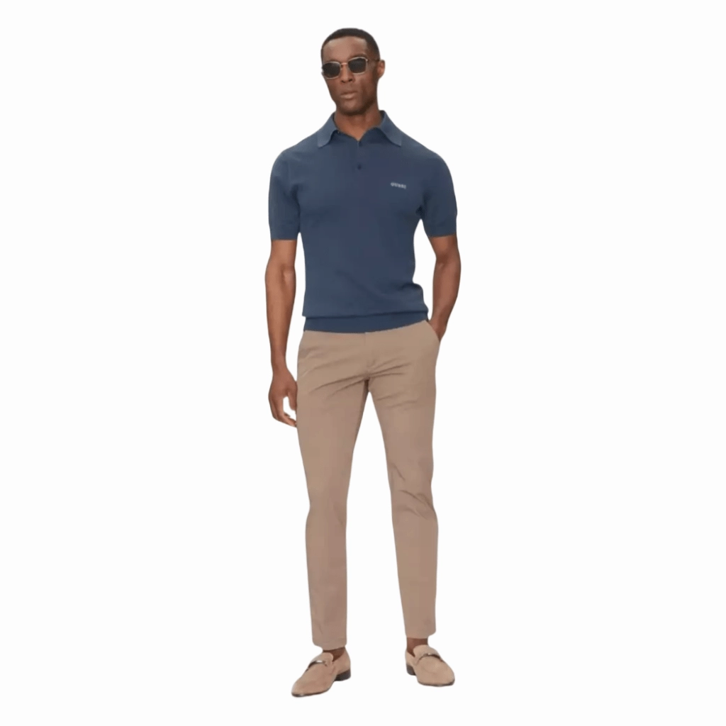 Boat neck style Street Smart Guess Cree Washed Polo Men