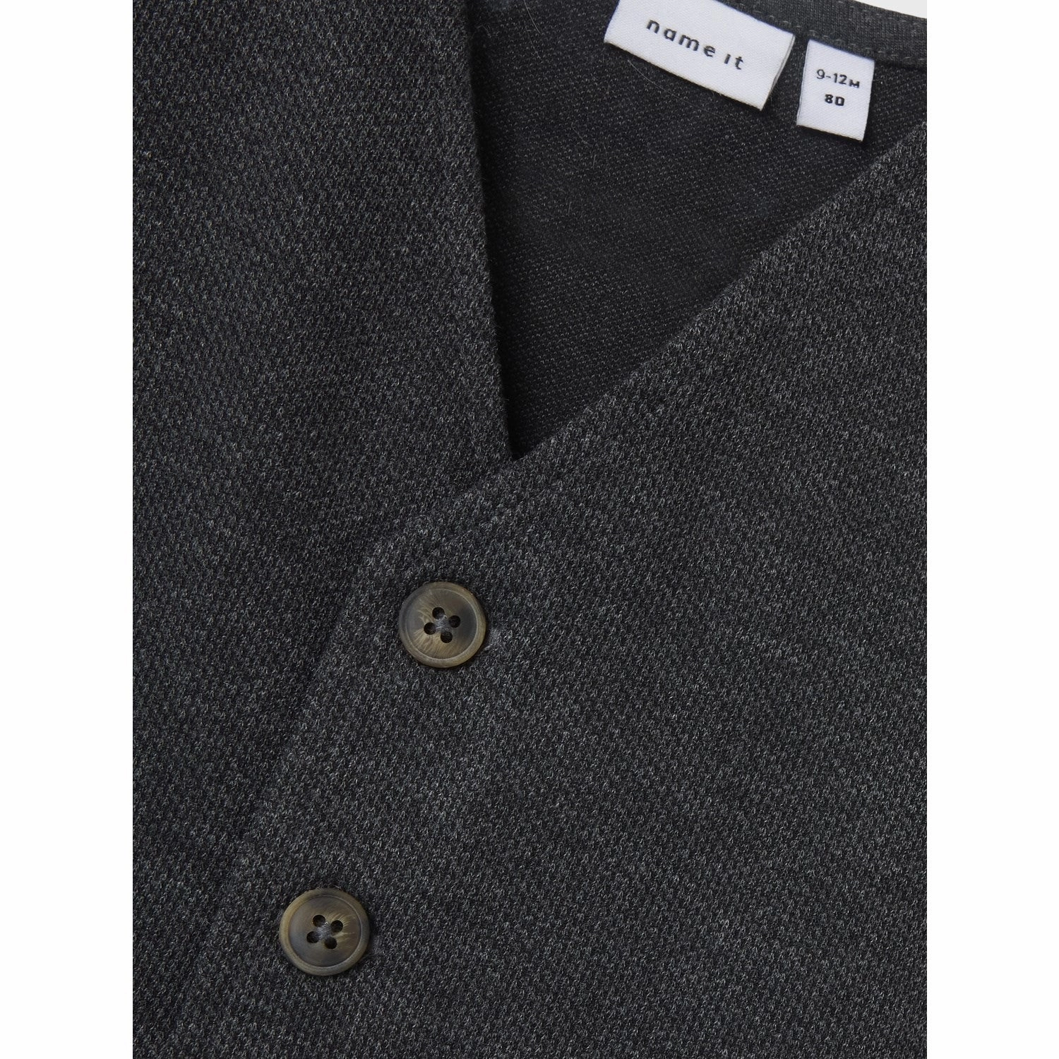 Name It Dark Grey Melange Robino Roxo Waistcoat Hidden Storage Compartment Tear Resistant Ripstop Fabric