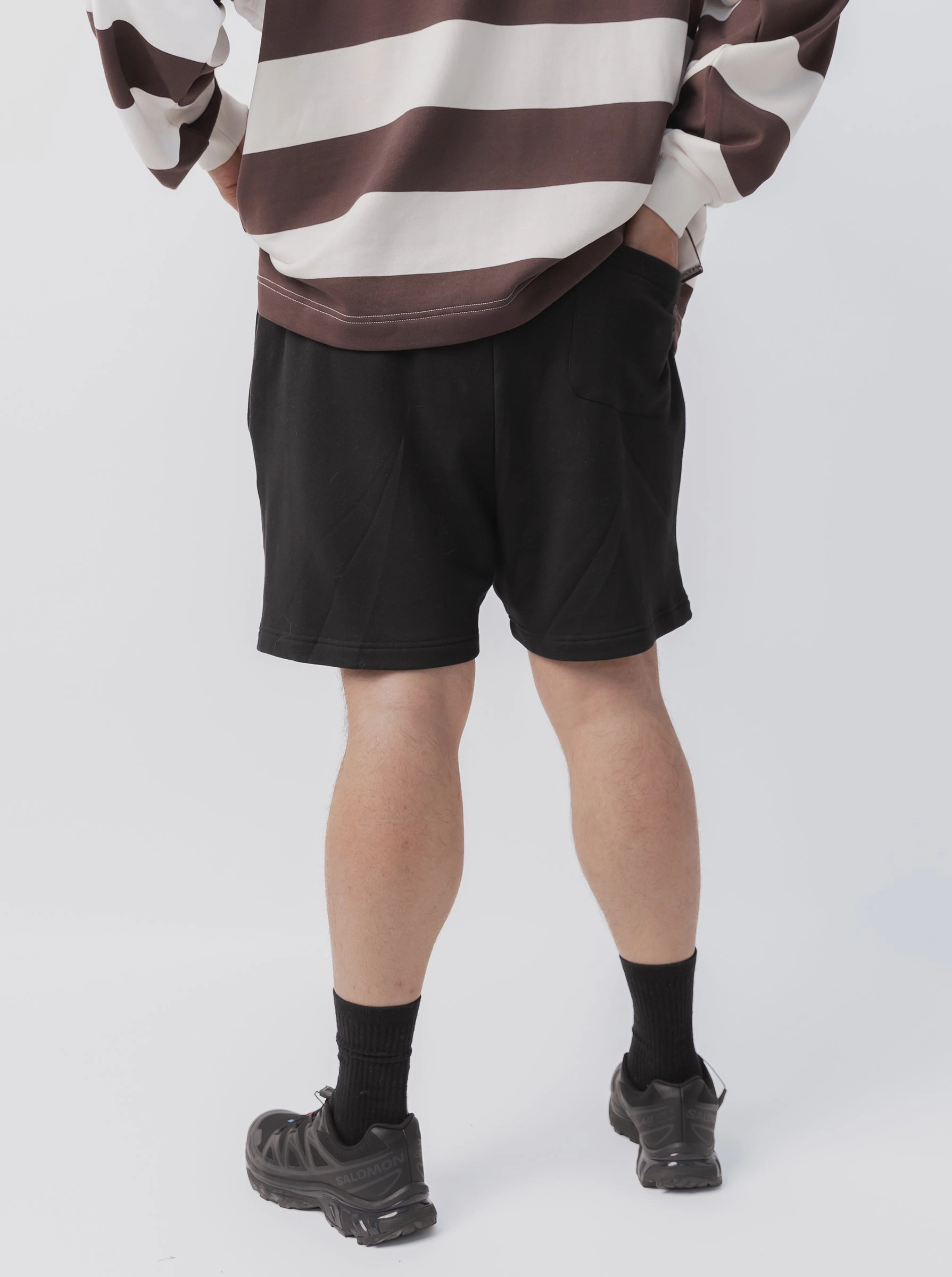 Happiness Short in Court Black Vented Hem Details