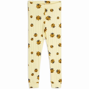 Mini Rodini Yellow Ladybugs AOP Leggings Fitness Lover Eco Friendly