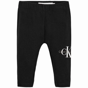 Calvin Klein Monogram Leggings Ck Black Petite Size Rib Knit Body Hug