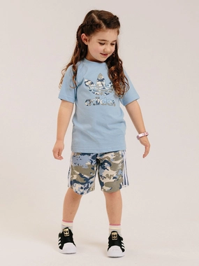 Layered Collar J Short Tee Set - Clear Sky