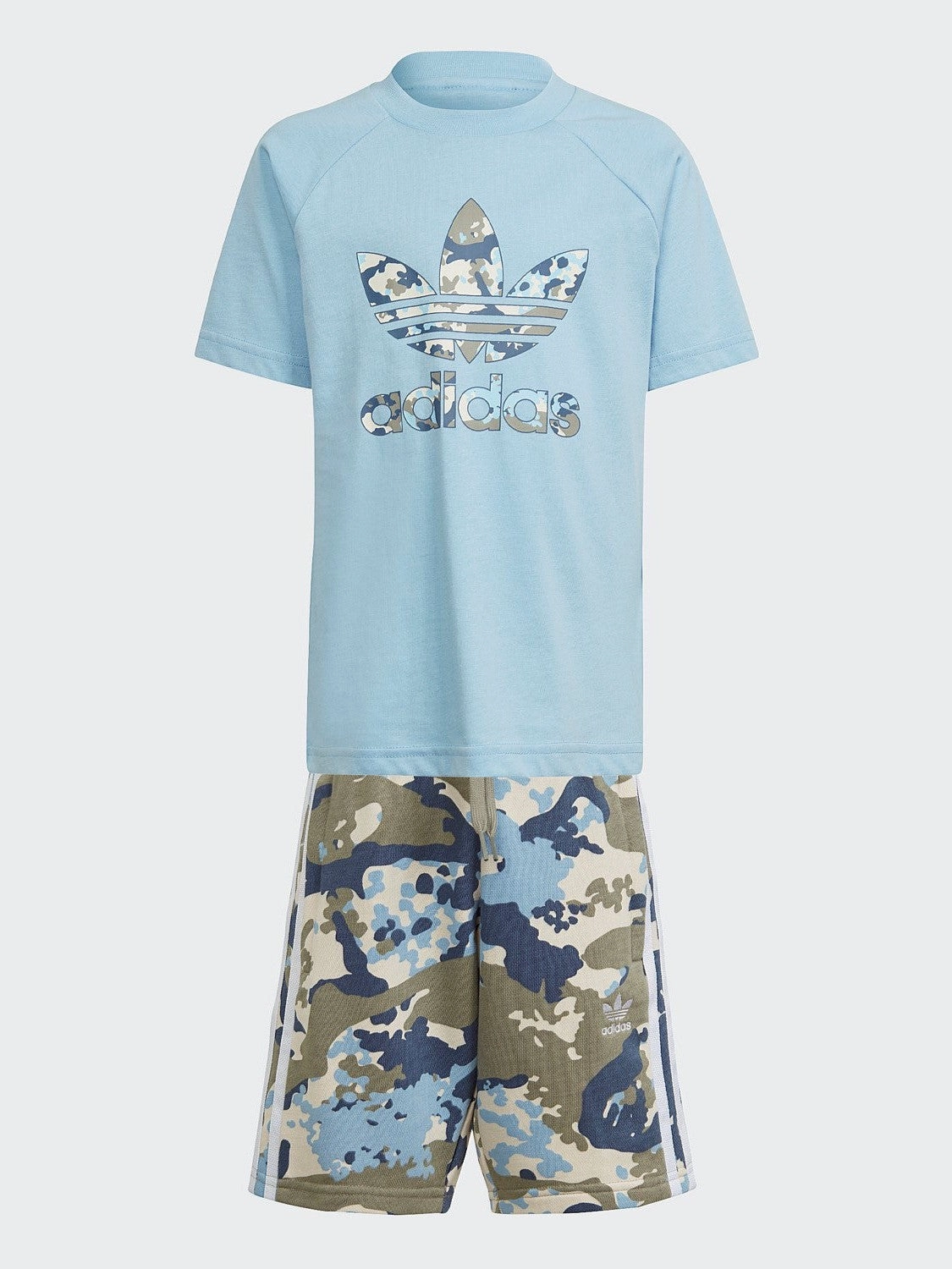 J Short Tee Set - Clear Sky Garment Dyed Technique Relax Outfit