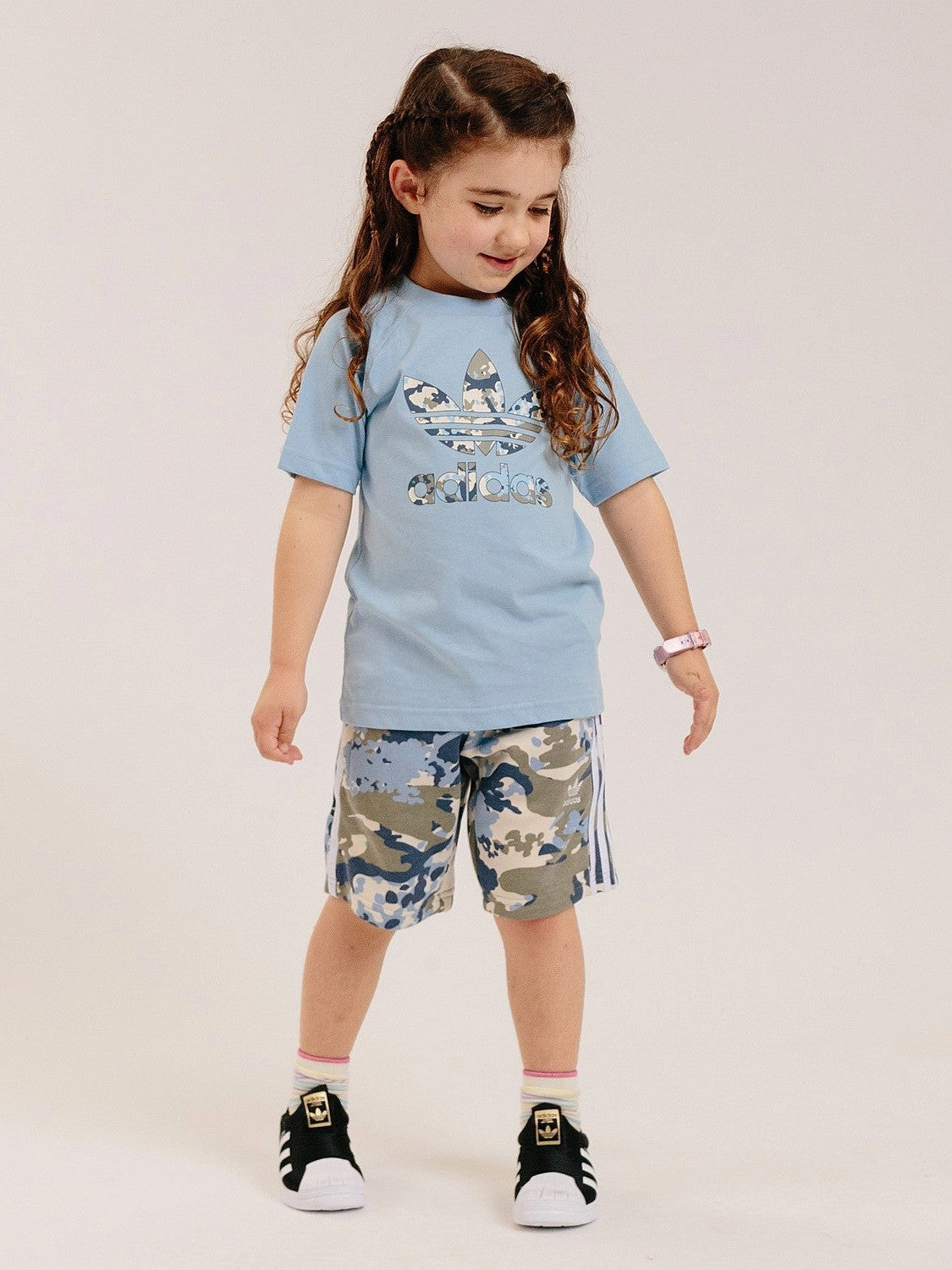 Layered Collar J Short Tee Set - Clear Sky