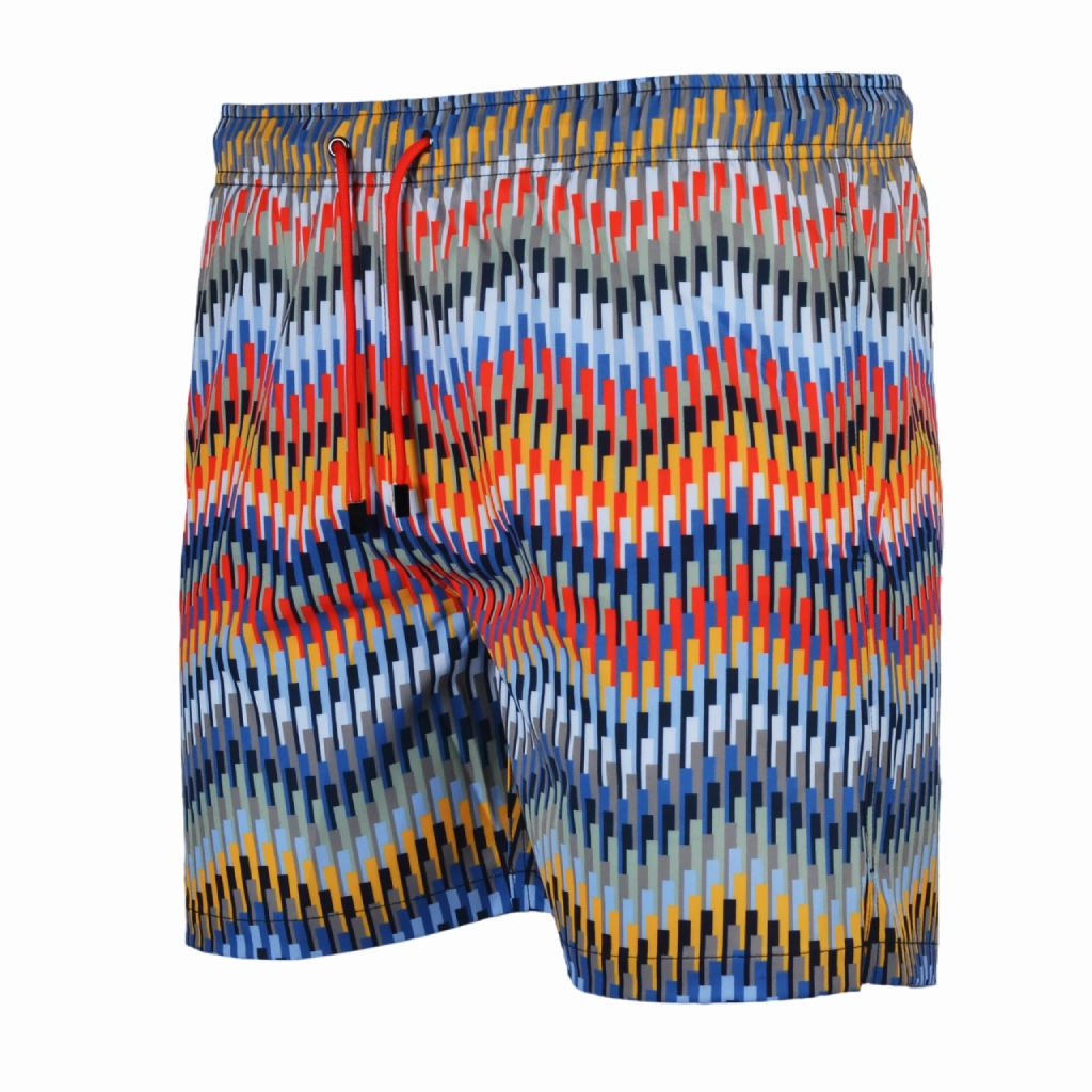 Moda Bandidos Line Zig Swim Short Men Simple Fit Lightweight Design