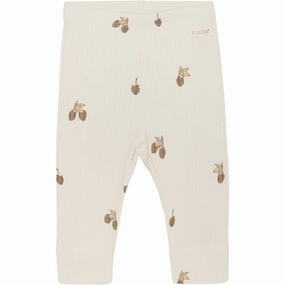 FIXONI Eggnog Leggings Rib Daily Casual Flexible Waistband