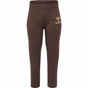 Hummel Chocolate Brown Issa Tights Ultra Soft Material Durable Stitch Fitness Lover