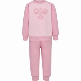 Hummel Pink Nectar Mini Reg Bumble Sweat Set throwback