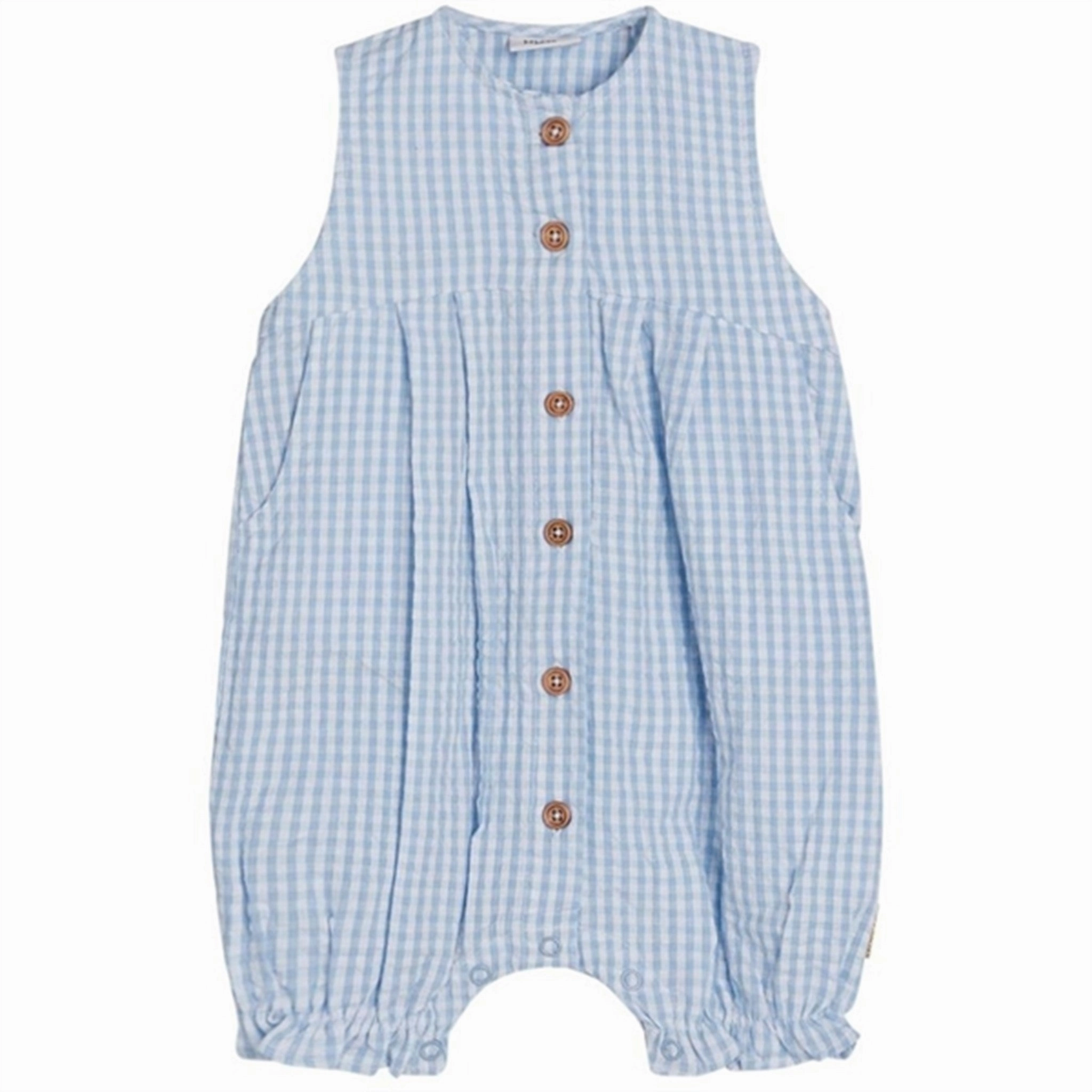 Picnic Charming Neutral Dance Hust & Claire Baby Maike Romper Chambray