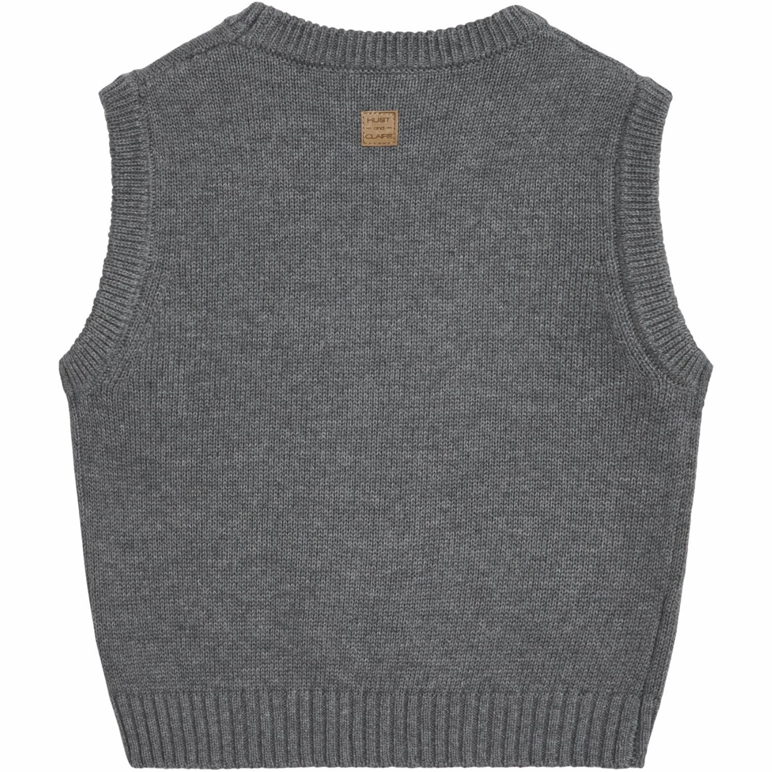 Hust & Claire Grey Mist Melange Princo Vest suitable for informal gatherings
