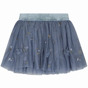 Hust & Claire Mini Blue Tint Ninna Skirt Layered Hem
