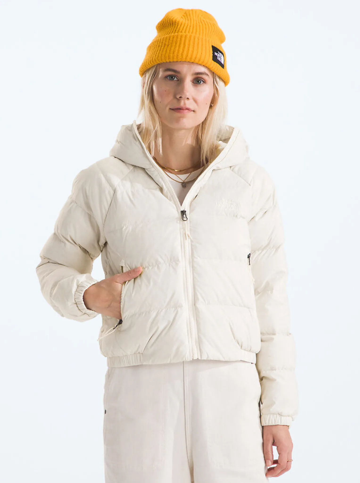 Hydrenalite Down Hoody Flatlock Seam Finish Fleece Lined